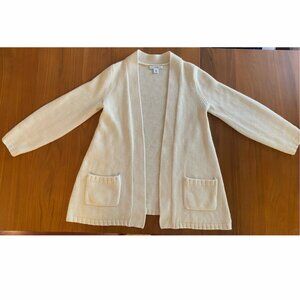 Medium Ivory Cream Banana Republic Open Cardigan 100% Cashmere